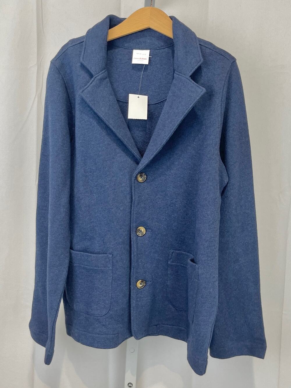 NWT HANNA ANDERSSON Boys Terry Knit Blazer 3 Button Jacket Blue Size 140 US 10